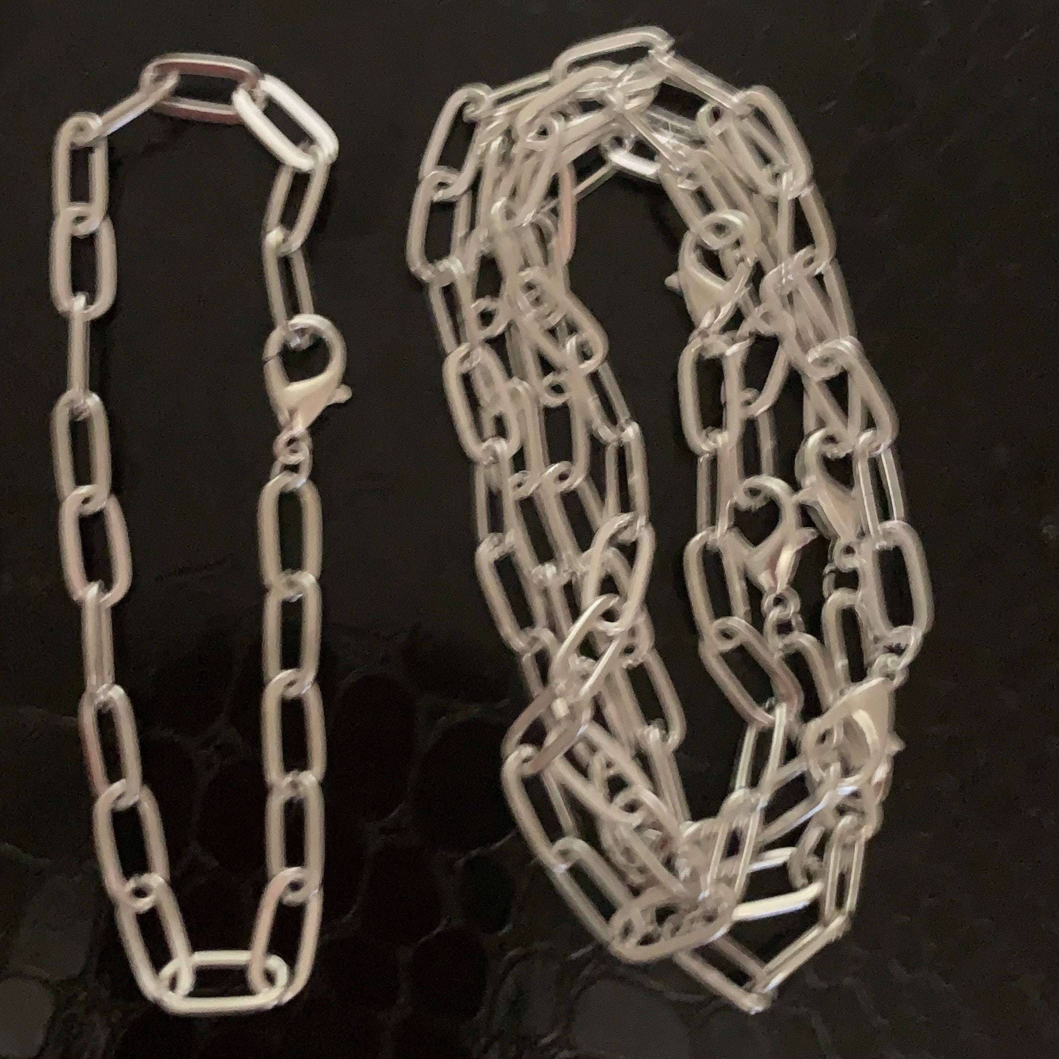 ロブスタークラスプ付きシルバーメッキチェーンブレスレット（5個、7