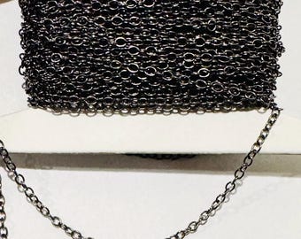 10 ft  Gunmetal plated brass round cable chain 2X2.5mm