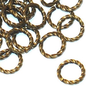 100 pcs  antiqued gold-plated brass fancy jumpring 9mm