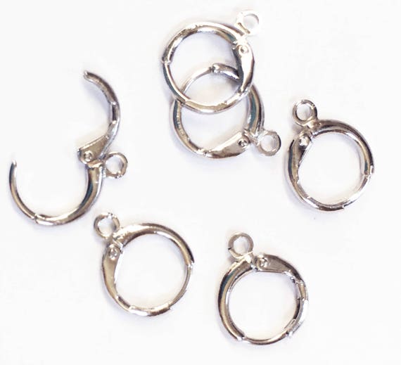 50 pcs of Silver Plated leverback earwire 10X15mm