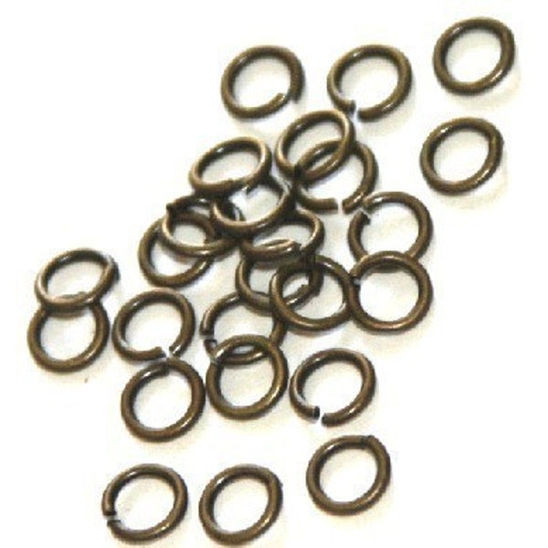 100 pcs  antiqued Brass jumpring 6mm round 18 gauge