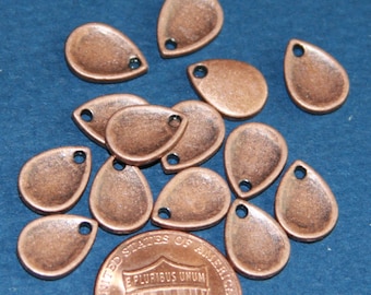 50 pcs  Antique Copper teardrop  8x11mm
