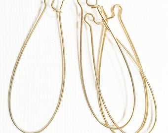20 gold color  kidney ear wire, stainless steel kidney ear wire 22 gauge 18X48mm