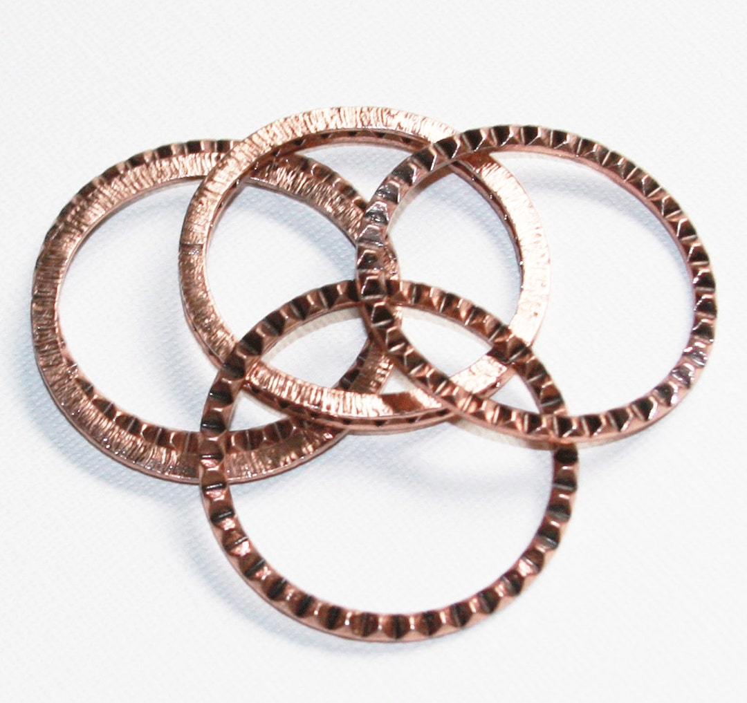 6 Antique Copper Texture Donut Linking Rings - 49mm - Etsy
