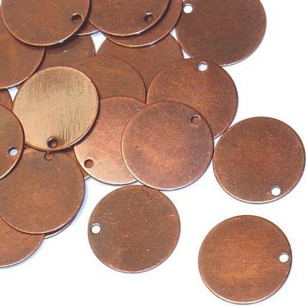 100 pcs  antiqued copper plated brass coin disc 12mm