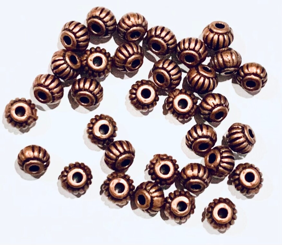 100 Antique Copper Rondelle Spacer Beads: 4x5mm Metal Beads - Etsy