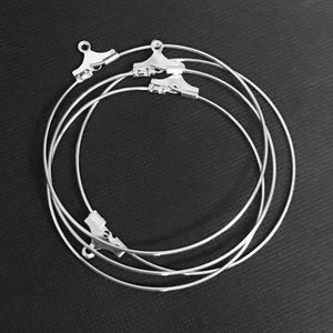 20 piezas de aros de latón plateado para abalorios de 40 mm