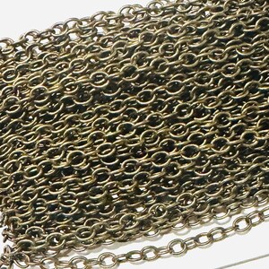 32ft spool  Antique Brass Chain round cable chain 4X5mm - Soldered Links