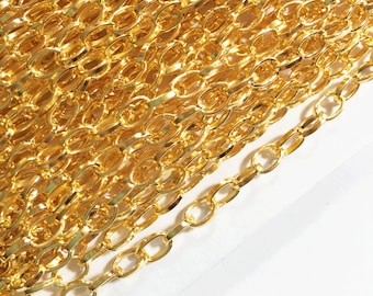 32ft Gold Plated Cable Chain 6x3.5mm: Bulk Jewelry Making