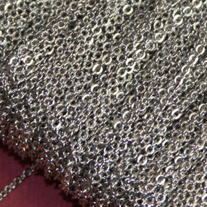 100 ft  Antique Silver Plated very Flat Soldered Cable Chain 1.2mm, brass bulk chain, bulk antique silver chain, bulk chain