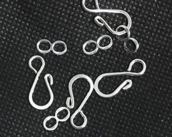 100 sets of silver plated  hook and eye clasps  18X9mm