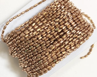32ft Antique Gold Beaded Brass Chain: Bulk Jewelry Making