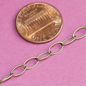 10ft  Antiqued Brass oval cable chain 7x3.9mm - Soldered Links