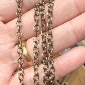 10ft  Antiqued Brass round cable chain 4X5mm - Soldered Links  1