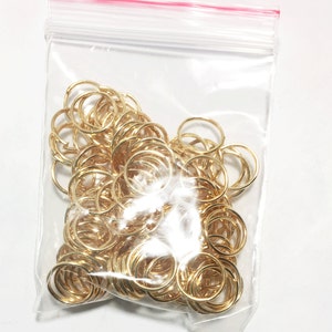 200 pcs of Gold color jumprings 8mm 20 gauge, open jumprings, light gold jumprings image 2