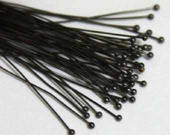 500 Gunmetal Ball end head pins - 24 gauge - 2 inch