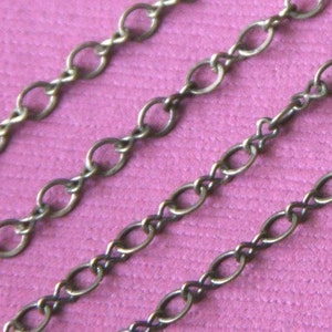 10 ft  Antiqued Brass figure 8 connector chain (2.9X 3.3mm links)