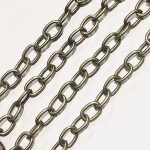 15ft Antiqued brass finished over iron large cable chain 6x4mm Open Links