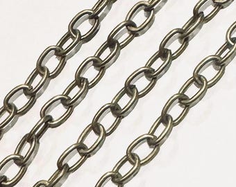 15 ft Antiqued Messing fertig über Eisen großen Kabelkette 6 x 4 mm offenen Links