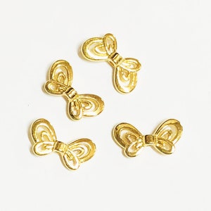 100 Gold Butterfly Spacer Beads: Zinc Alloy Charms (17x9mm)