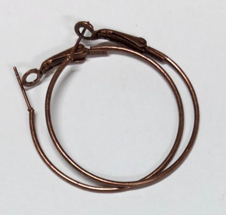 20 pcs Antiqued copper Earrings Hook 35mm image 1