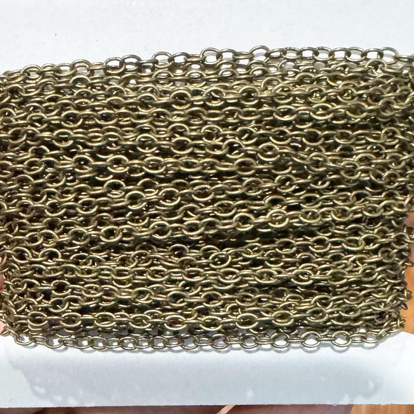 10ft  Antiqued Brass Chain round cable chain 2X1.5mm