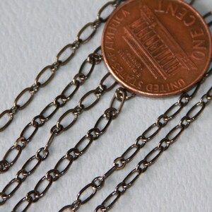 32ft spool Gunmetal Chain Long and Short Link 4X2mm Soldered Links image 2