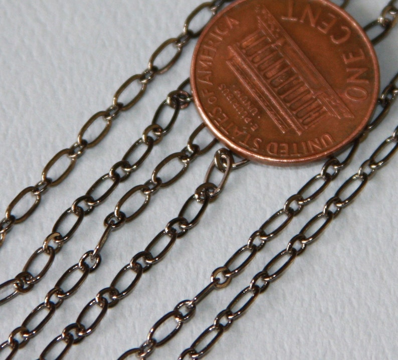 32ft spool Gunmetal Chain Long and Short Link 4X2mm Soldered Links image 2