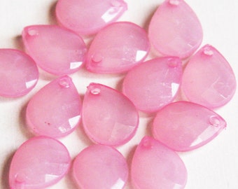 200 pcs   Acrylic faceted tearddrops 10x7mm Pink