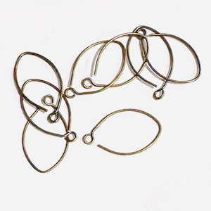 20 pcs of antique brass leaf earwire 22X12.8mm - 22 gauge Hand made in USA image 1
