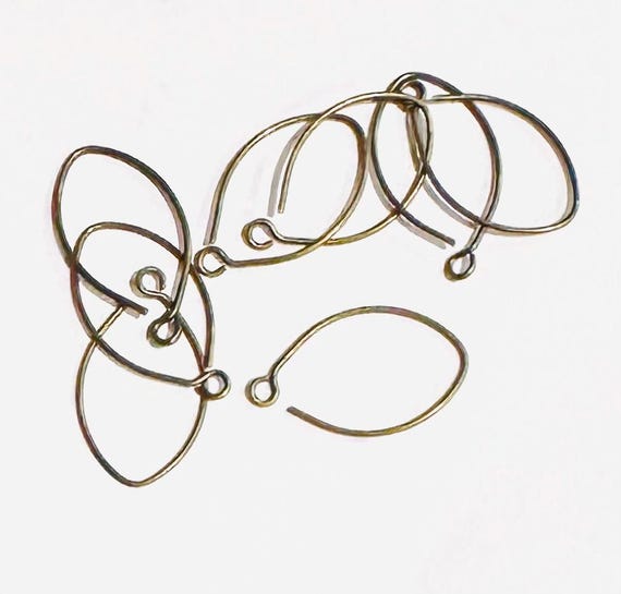 20 pcs of antique brass leaf earwire 22X12.8mm - 22 gauge Hand made in USA