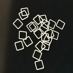 100pcs  Silver  plated brass square links 8mm, gold connector