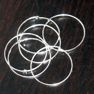 10 Sterling Silver beading Hoop 25mm image 1