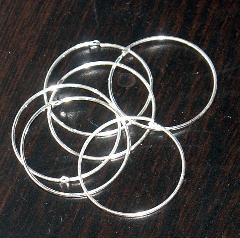 10 Sterling Silver beading Hoop 25mm image 1