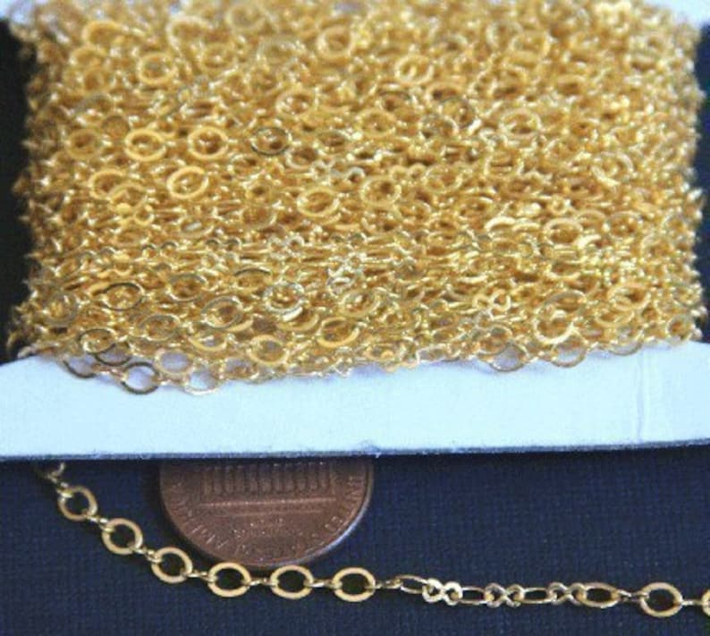 100 ft spool Gold Plated Chain Figure 8 Connector Chain 2.9X 3.3mm links 1