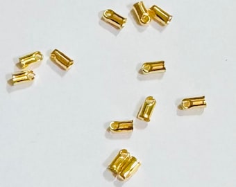 100 PCs gold end cap 5.3x2.7mm