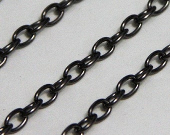 15ft  Gunmetal finished over iron large cable chain 6.5X4mm - Open Links, bulk chain