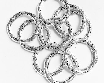 20 pcs  Antiqued silver pewter linking rings 23mm, bulk silver connector  rings, bulk connector rings