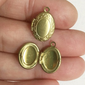 5 pcs of solid brass Oval Locket Pendant 11x16mm
