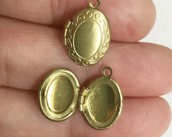 5 pcs of solid brass Oval Locket Pendant 11x16mm