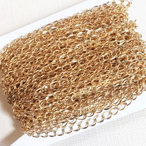 32ft Gold Plated Brass Curb Chain: 4.5x3.2mm Bulk Spool