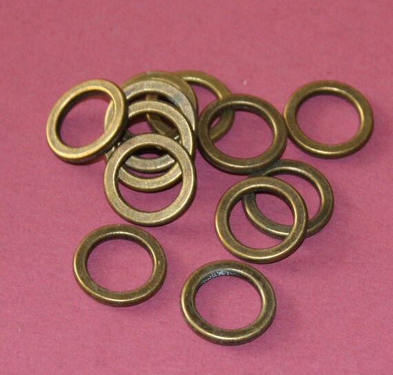 20 pcs of antique bronze color Zinc alloy rings 15mm zinc Etsy