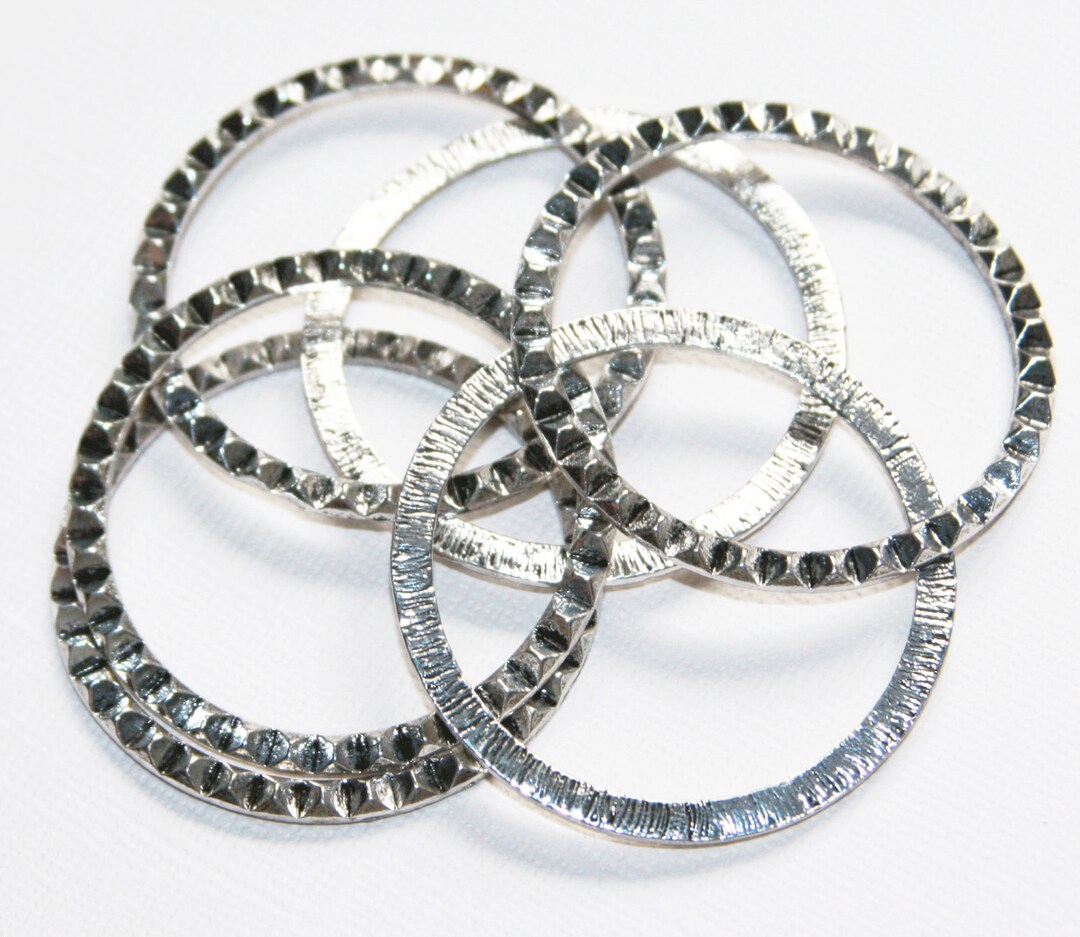 Bulk 40 Antique Silver Texture Donut Linking Rings - 49mm - Etsy