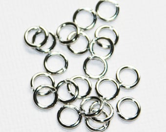 100 pcs  antiqued silver jumpring 6mm round 18 gauge