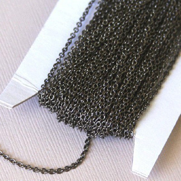 32 ft  Gunmetal plated brass round cable chain 2X1.5mm