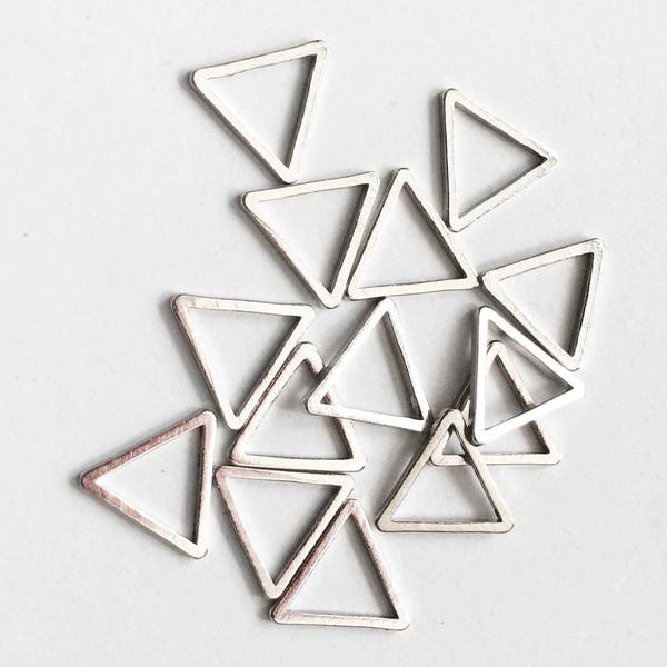 100 pcs platinum color triangle links 8mm, bulk triangle linking ring, antique silver triangle connector