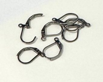 20 pcs  Gunmetal leverback earwire 10X15mm