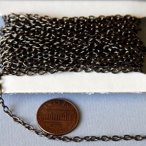 15 ft  Gunmetal round cable chain 2.6X3.9mm - unsoldered