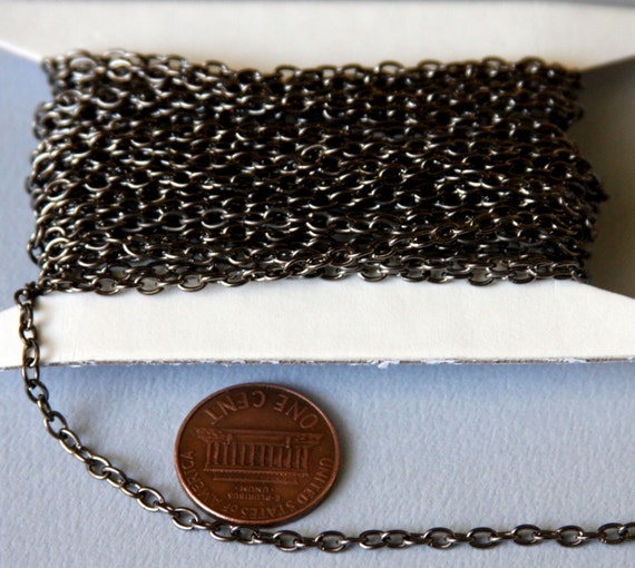 15 ft spool Antiqued Brass Round Cable Chain 2.6X3.9mm