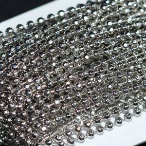 100 ft spool  Antique Silver plated brass faceted ball chain 2.4mm